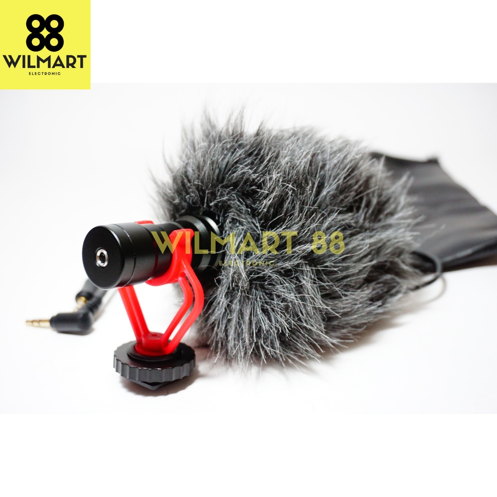 Mikrofon Copact On Camera Microphone | Cocok untuk HP, Tablet, DSLR Camera, Camcorder, Audio Recorder , Pouch, AUX, Mirrorless Microphone