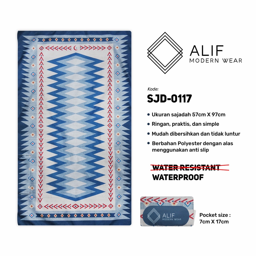 ALIF SAJADAH TRAVEL / SAKU / PORTABLE / WATERPROOF ( ALIF MODERN WEAR SJD-0117 )