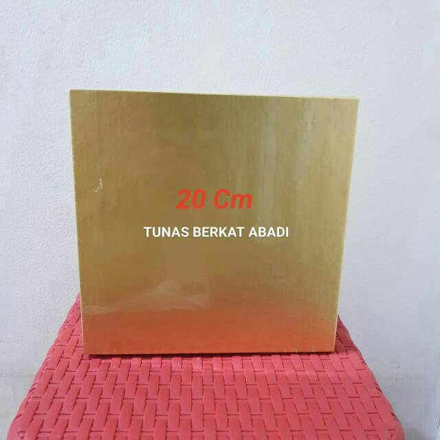 Tatakan kue Gold kotak 20 cm / Greyboard Gold kotak 20 cm / Cake Board Gold kotak 20 cm @25 pcs