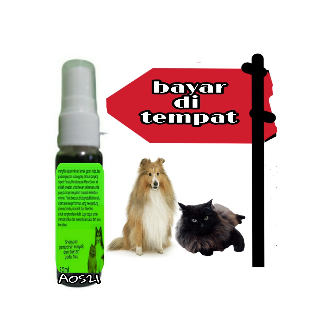 SHAMPOO GROOMING AOS DE-GREASER /PEMBERSIH LEMAK MINYAK BAKTERI 30ml Bonus sisir karet bulat