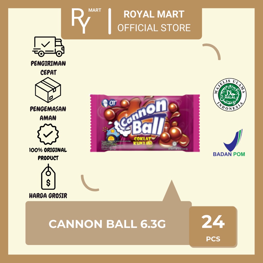 

Cannon Ball Cokelat Box 6g x 24 pcs