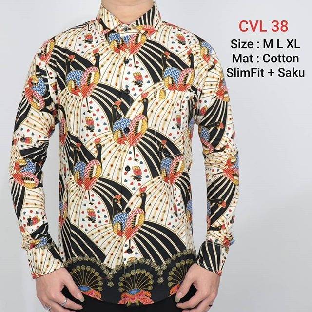 SUPER SALE KEMEJA PRIA | KEMEJA SLIM FIT BAJU BATIK SLIMFIT LENGAN PANJANG CD 25