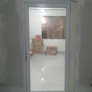 Pintu aluminium kaca spandrill double full aluminium 