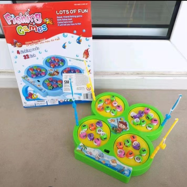 MAINAN ANAK FISHING GAMES 4 FISHING RODS 32 FISH / MAINAN MEMANCING IKAN