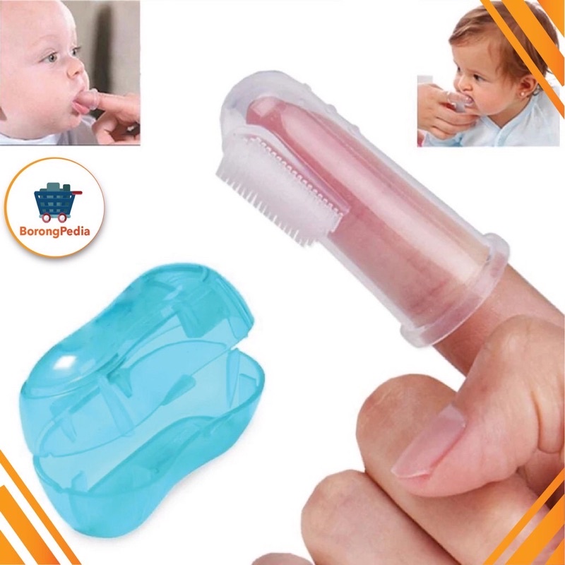 (Pakai Kotak)Sikat Gigi Bayi / Finger Tooth Brush / Sikat Gigi Jari Bayi / Sikat Lidah Bayi