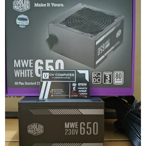 PSU COOLER MASTER MWE WHITE 650 V2 FLAT CABLE 80+ 650W RESMI