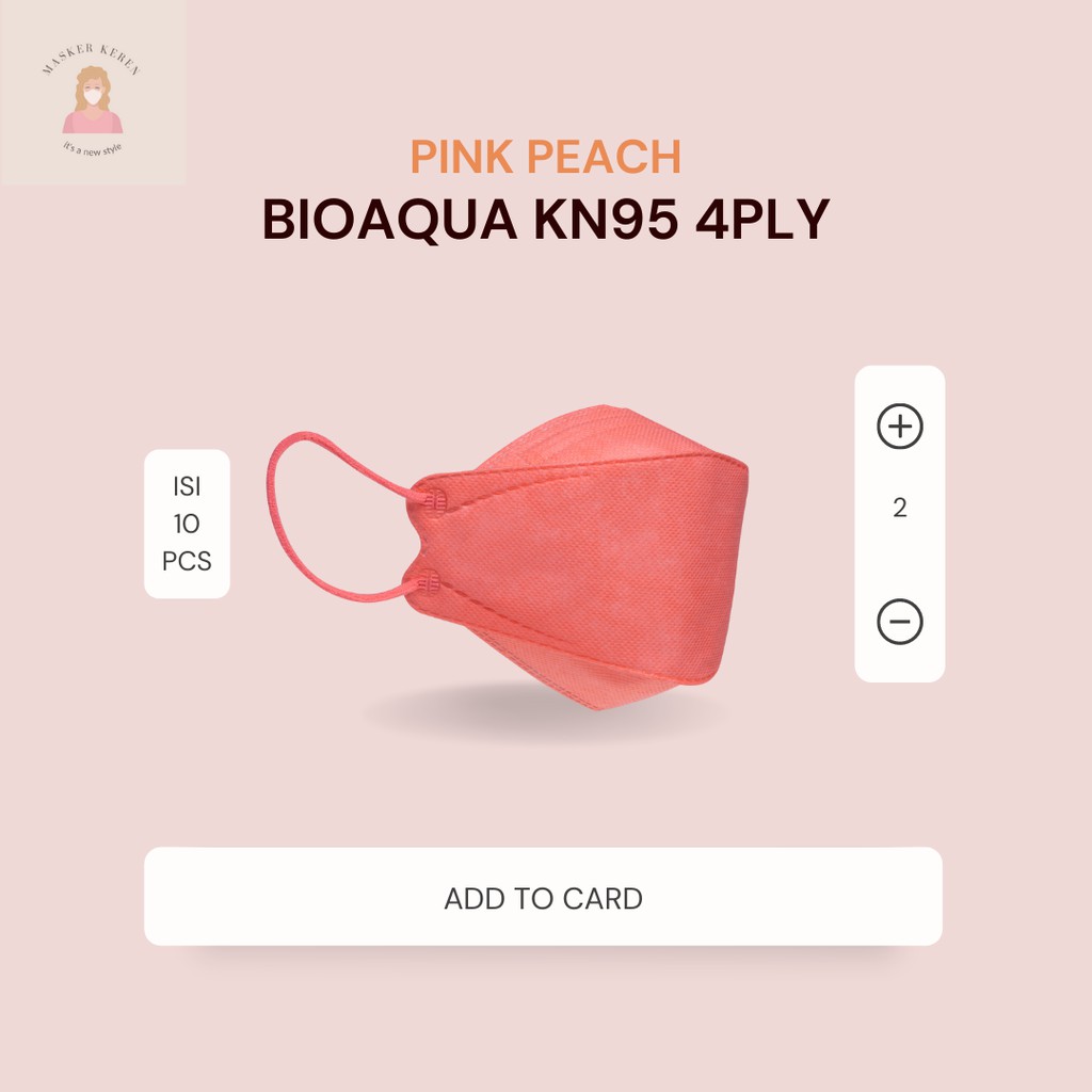 Masker BIOAQUA Dewasa Peach Pink Earloop Original KN95 Murah