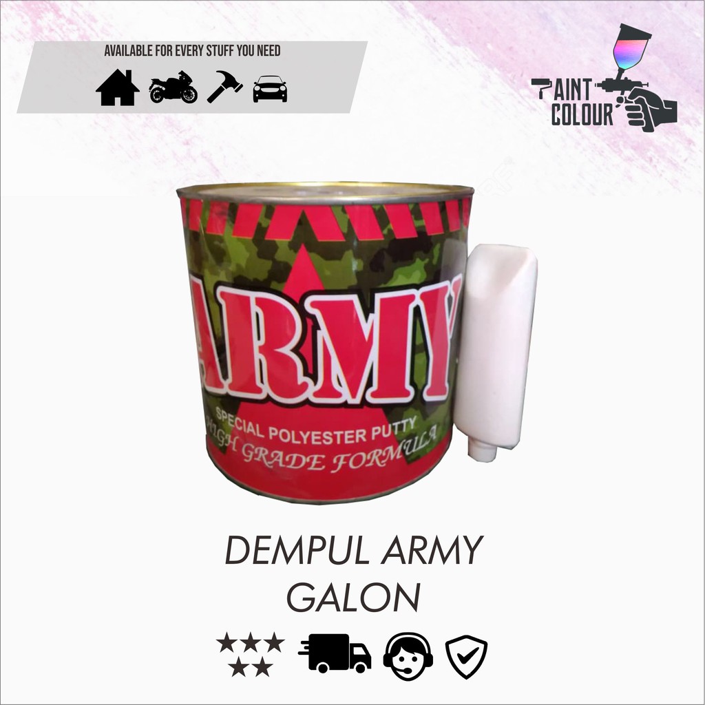 Dempul Army Galon Mobil/Motor/Besi/Kayu