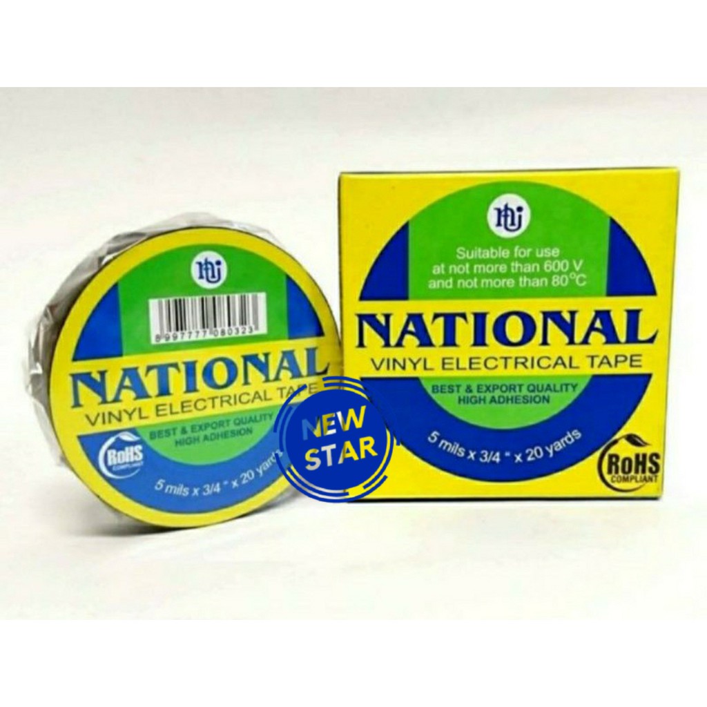 

ISOLASI SOLATIP NACHI KABEL LISTRIK HITAM NATIONAL VINYL ELECTRICAL ELEKTRIKAL ELEKTRIK DOUBLE TAPE