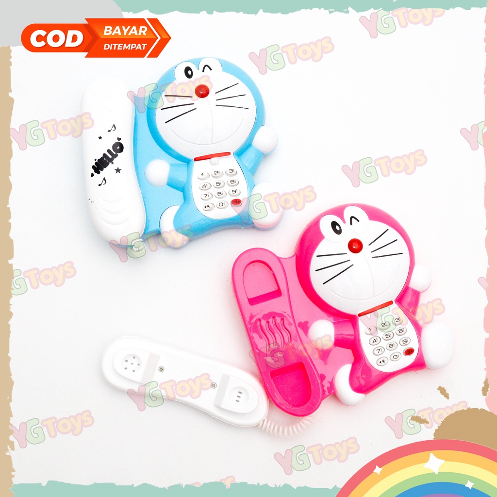 YGtoys Mainan Telepon Anak Perempuan Cewek Karakter Doraemon Mainan Musik Music Phone