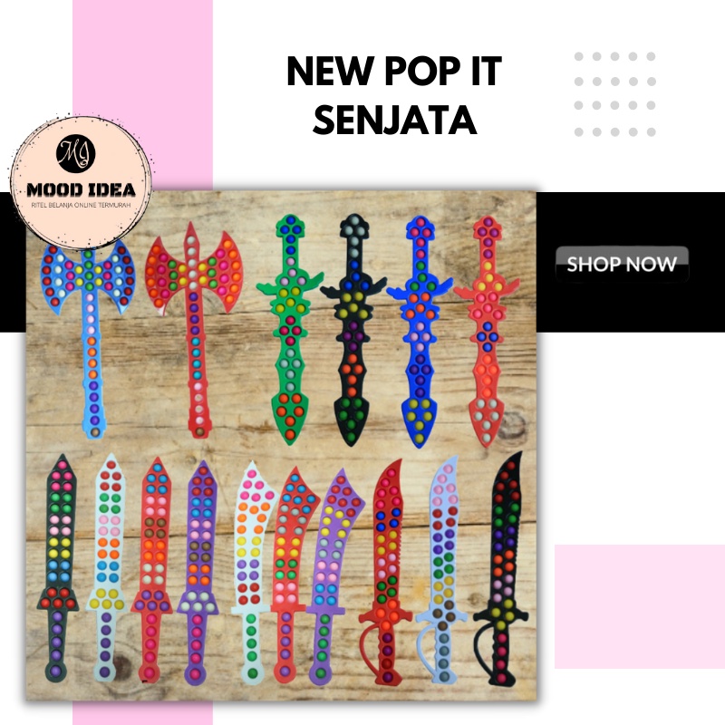 (MI) Mainan Pop It Simple Dimple Pedang Kapak Mainan Anak Senjata Terbaru-3