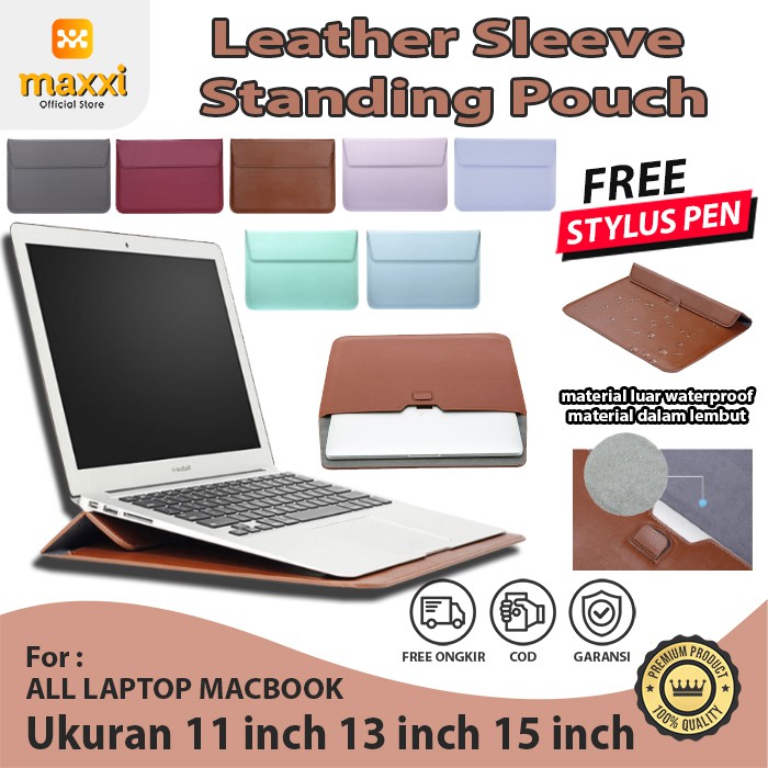 Laptop Samsung Asus Lenovo Toshiba Acer Macbook Tablet iPad Sleeve Kulit Leather Tas Case Kantung