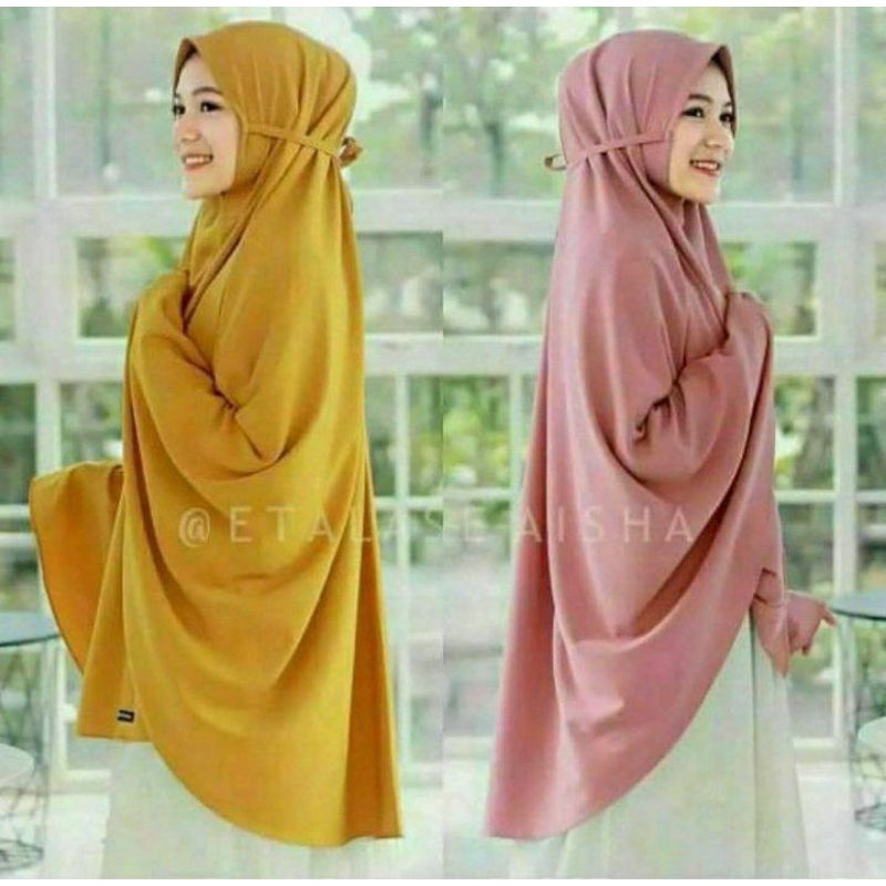 Bergo Maryam Jumbo Premium // Syar'i Diamond Tanpa Pet //Khimar Jumbo