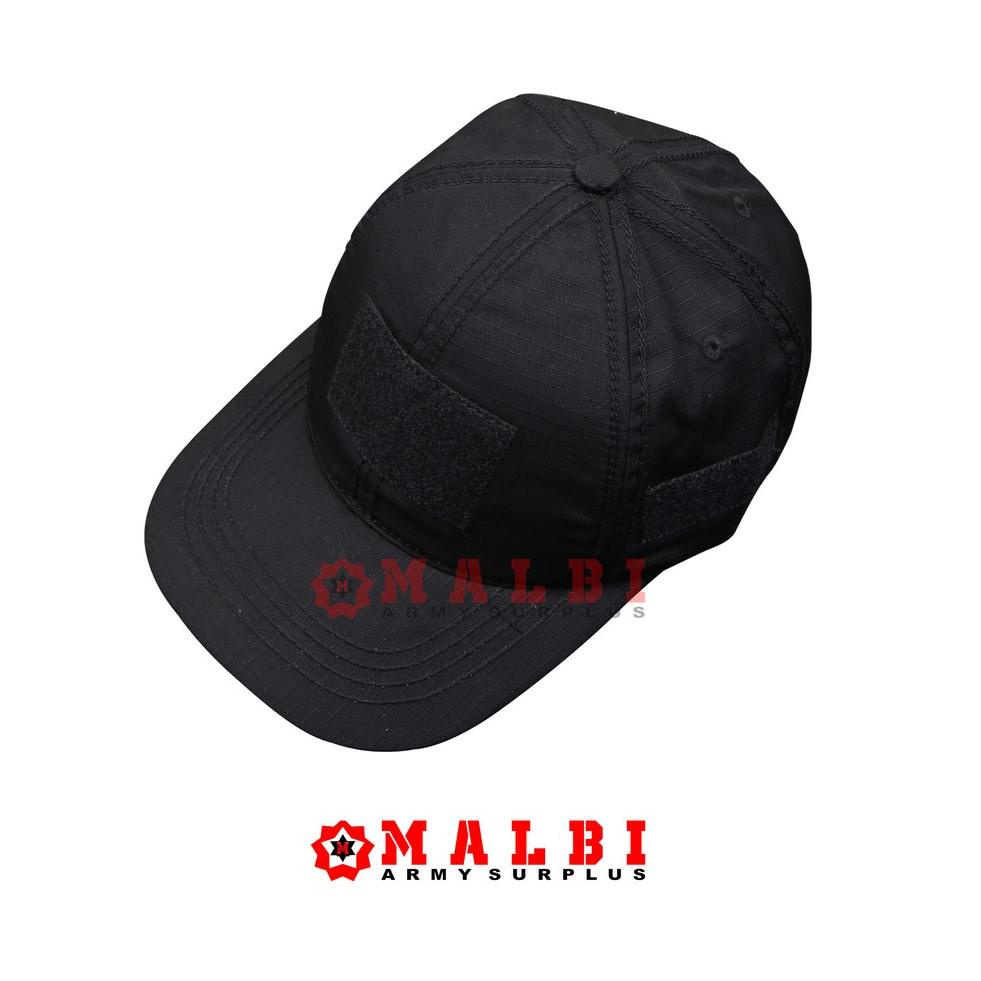KIRIM HARI INI Topi Tactical Velcro Polos TNI POLISI Hitam (ART. 0067)