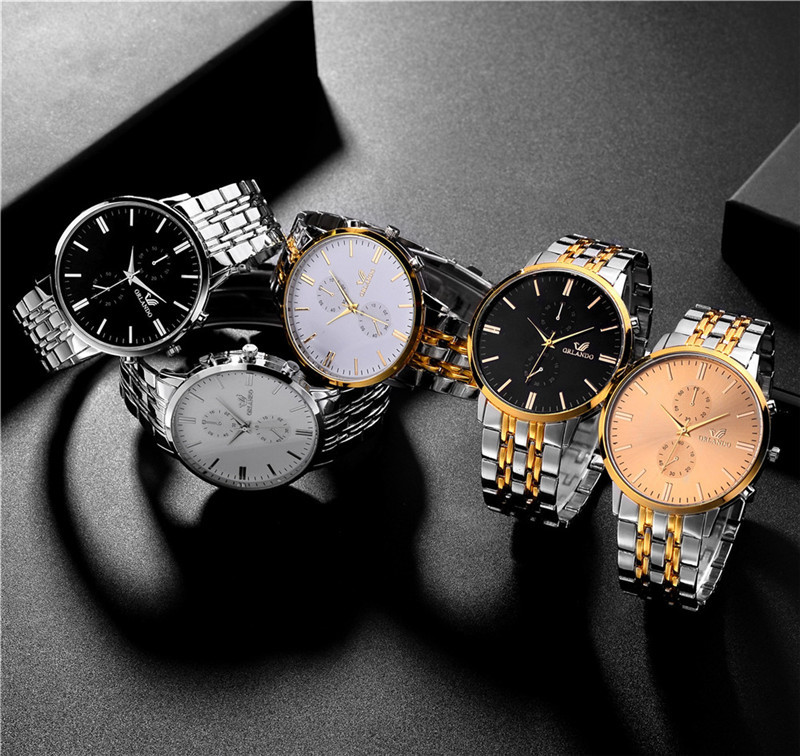 Jam Tangan Pria Stainless Steel Original Orlando Elegan Orii Korea Fashion Mens Analog Steel Watches Premium Quality