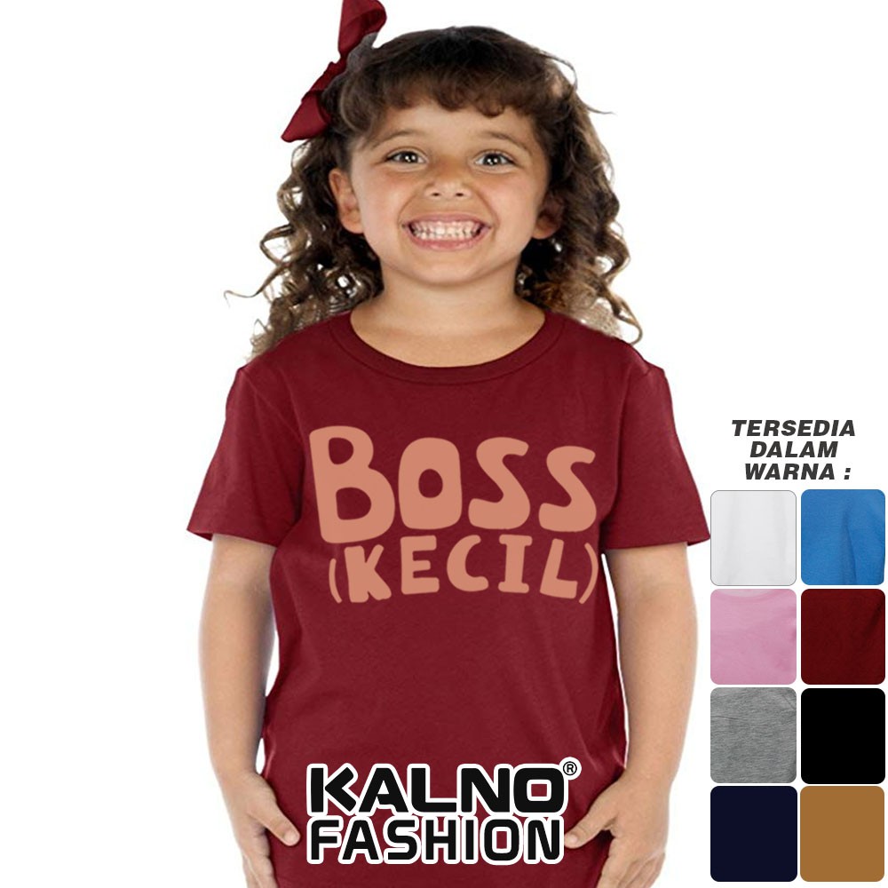 Baju Anak Print Sablon BOSS (KECIL) 118 - Anak Anak Umur 1 -  7 Tahun Ukuran S M L XL Bahan Katun po