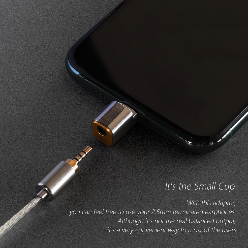 DD ddHiFi TC25i LTG to 2.5mm Jack Headphone Adapter Enables Your iOS Device to Output with 2.5mm Terminated IEM &amp; Earphones