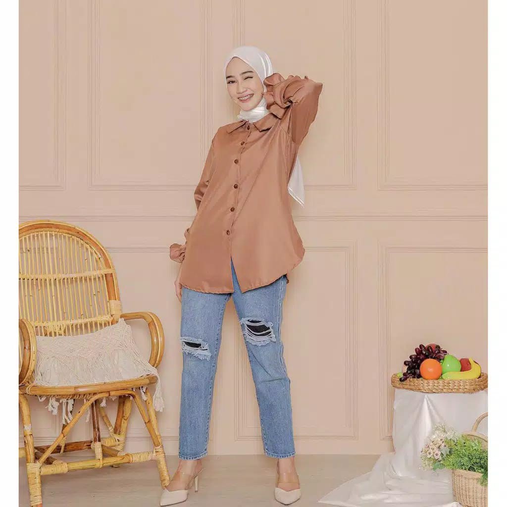 BAJU ATASAN TERBARU / RABIYA BLOUSE / ATASAN WANITA MOSCREPE / ATASAN WANITA BUSUI