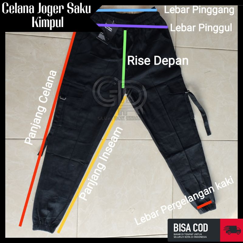 Celana Joger Wanita Celana Cargo Pants Full Karet Celana Pinggang Karet Celana Joger Twill Combed