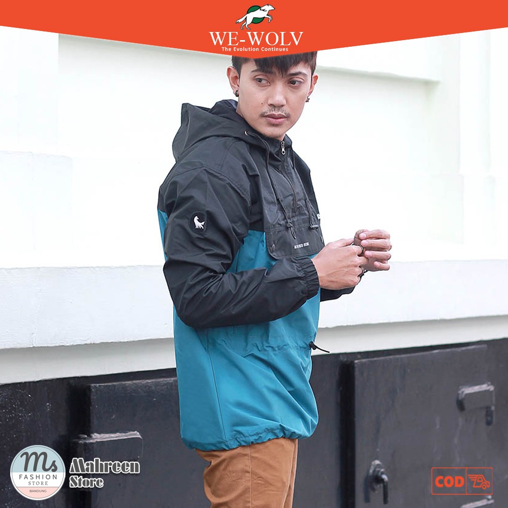 Jaket Cagoule Jaket Windbreakers Jaket Parasut Taslan Pria Original We-Wolv | 774