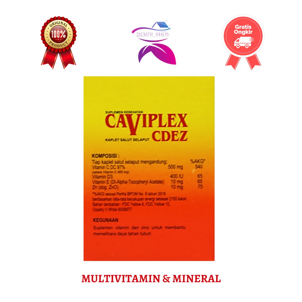 Caviplex CDEZ / Vitamin C 500 mg D E &amp; Zinc / Multivitamin &amp; Mineral