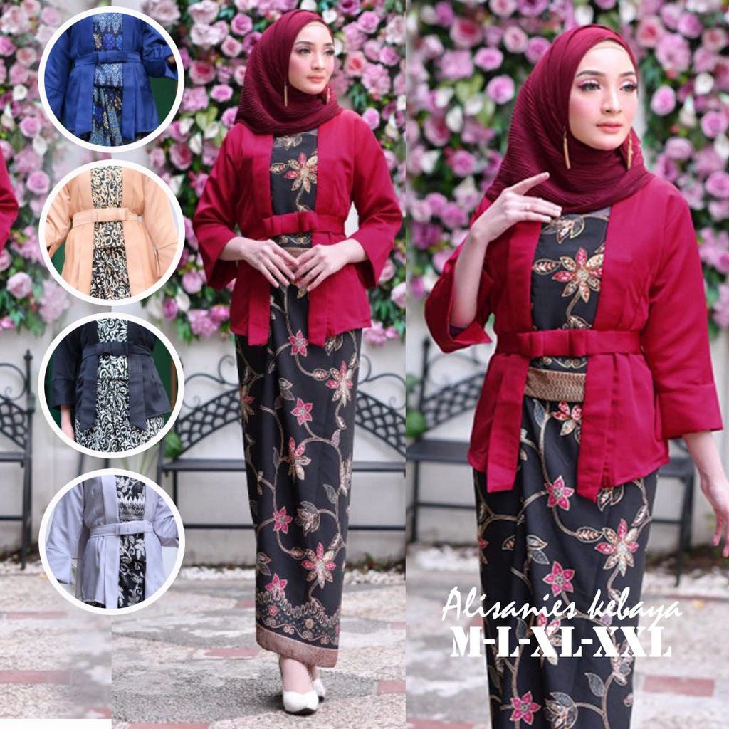 Set Baju Kebaya Kutu Baru Baloteli Panjang Setelan Kebaya Kutubaru Kabaya Putu Baru Untuk Kondangan 