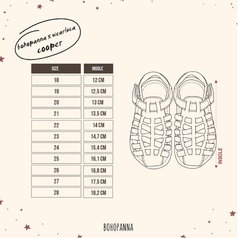 BOHOPANNA X WEAR LUCA - COOPER SANDAL BOHOPANNA WEAR LUCA - SANDAL BOHOPANNA - SANDAL ANAK KULIT