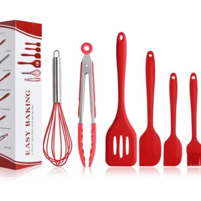 Murah Banget HQB99 6 In 1 Spatula Set / Silikon Spatula Set / Baking Silikon Spatula Set + Capitan 6