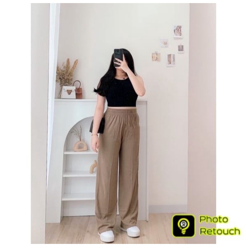 celana kulot knit kiyora premium / celana kulot long pants