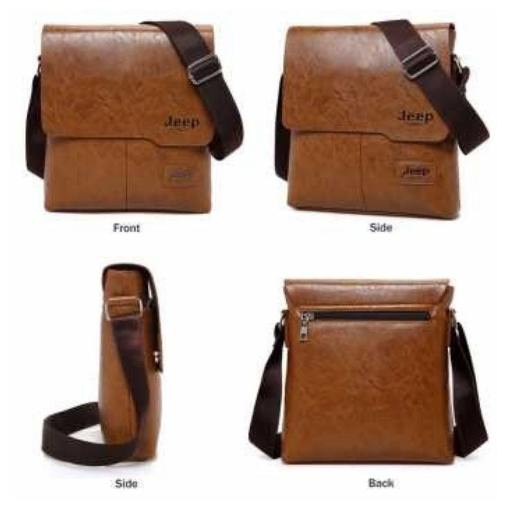 Paket Tas Selempang dan Dompet Pria PU Leather RH898 Elegan 111134