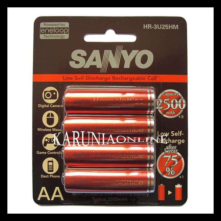 BESTNEW SANYO ENELOOP HARMOLATTICE 4PCS BATTERY AA 2500MAH ORIGINAL 100%
