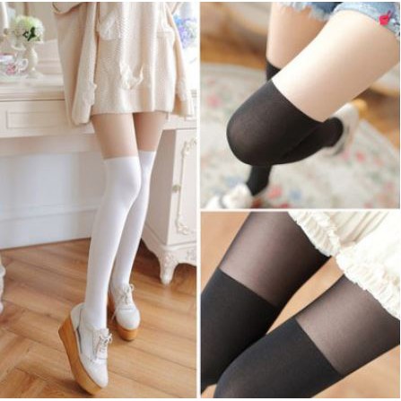 PH 03-05 pantyhose stocking overknee socks kaos kaki two tone