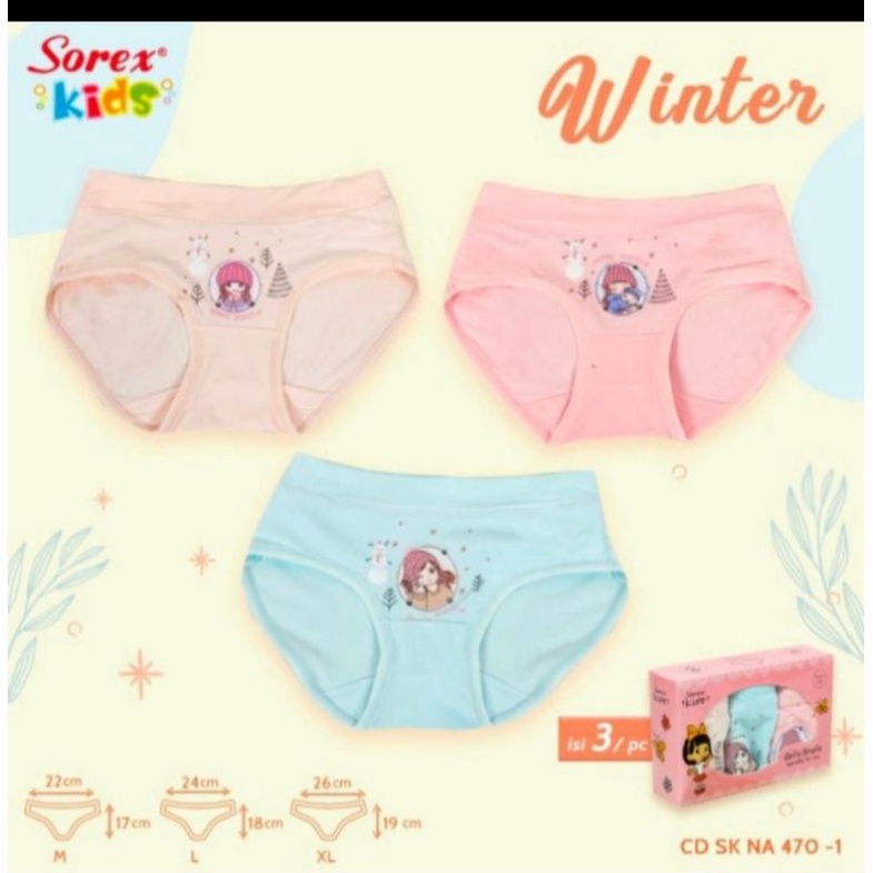 Celana dalam Anak Sorex kids Girl SK NA 471 / 470  (3pcs)