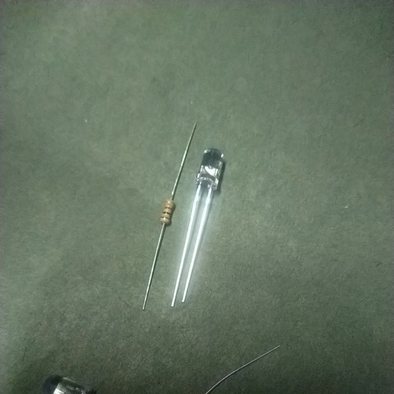 lampu LED+resistor 5mm warna biru