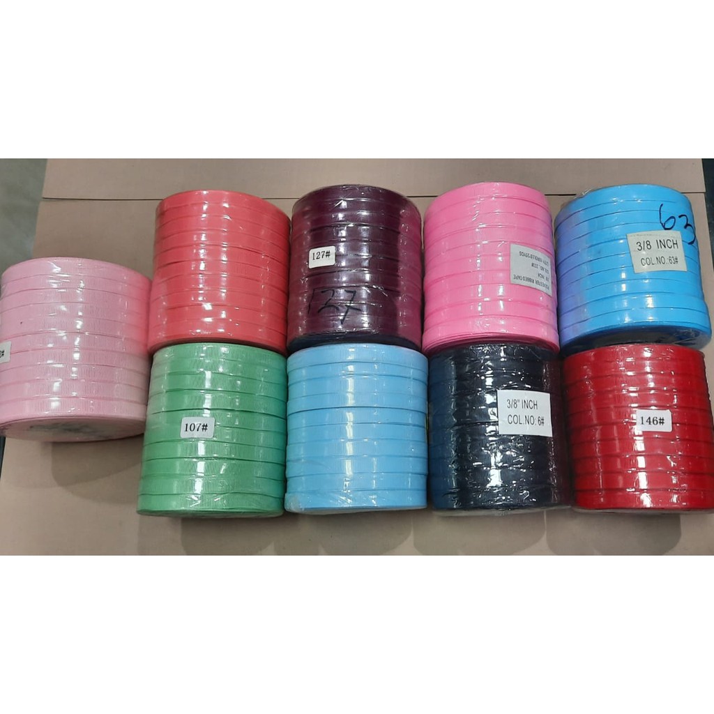 

Pita Grossgrain 3/8 inch 1 cm Ribbon per pack isi 10 roll