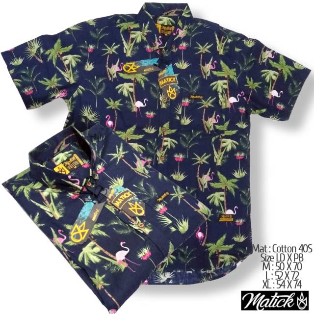 Matick kemeja motif lengan pendek