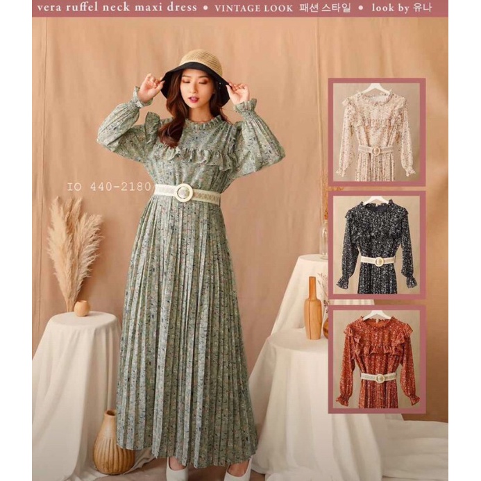 Gamis Yuna Plisket Bunga Tulip