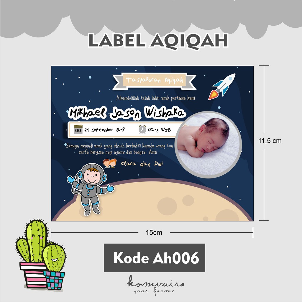 LABEL TASYAKURAN AQIQAH desain anti maenstrem Shopee Indonesia