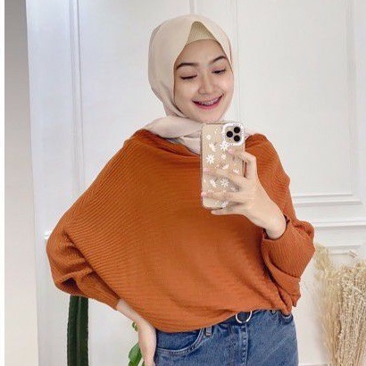 LASPERAL BETWING real pict/Baju rajut kalong jumbo virall/ Rajut berkualitas, Produk Original-Bata