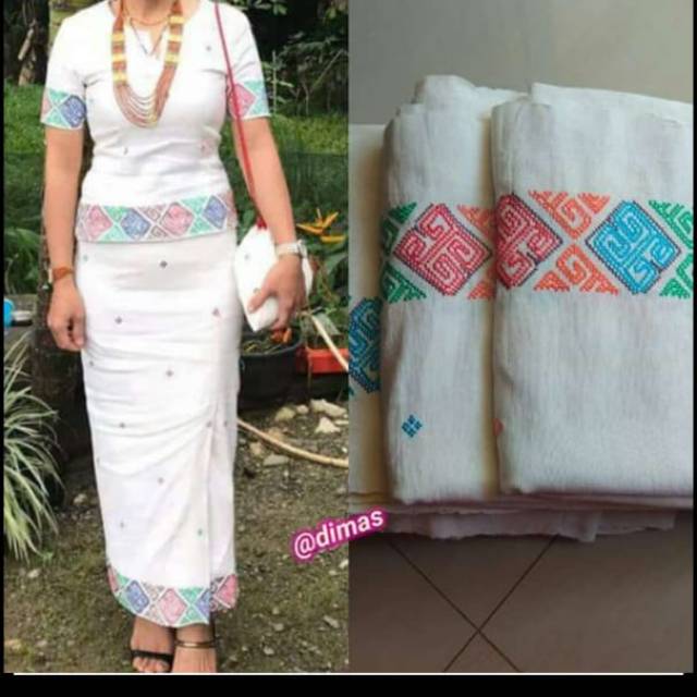 Setelan baju adat tenun pabintik C100