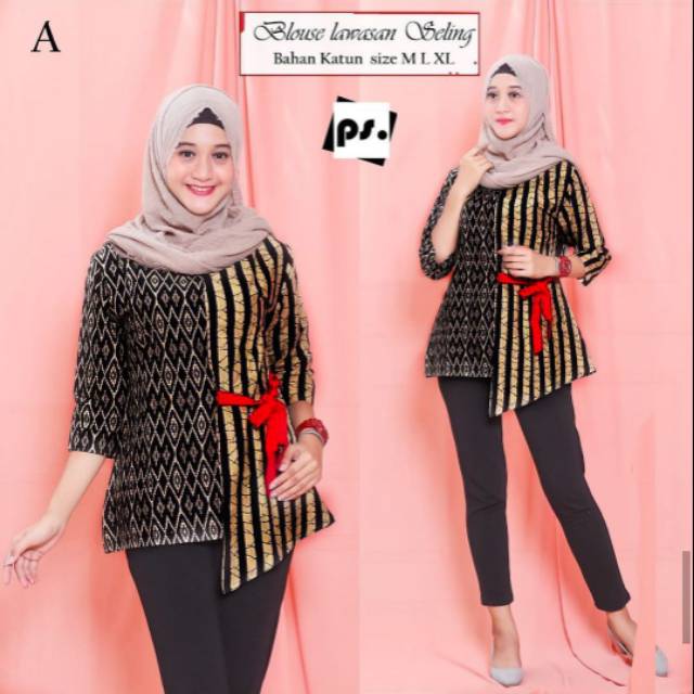 Promo Ready - Mikha Blouse Batik Kombinasi Batik Kerja Wanita Batik Solo Batik Modern Kombinasi Cantik b8NQ0WFb5yjZ0