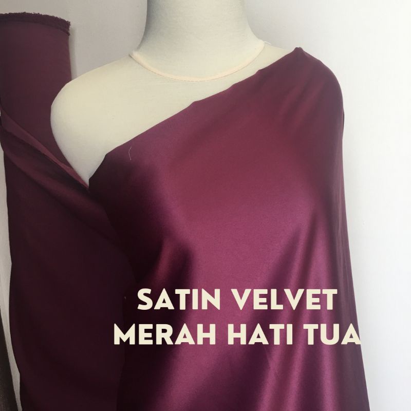 Kain Satin Velvet Premium Merah Hati Background Backdrop