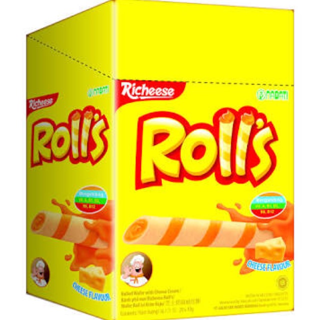 

Nabati Richeese rolls keju & coklat 20 x 8gr