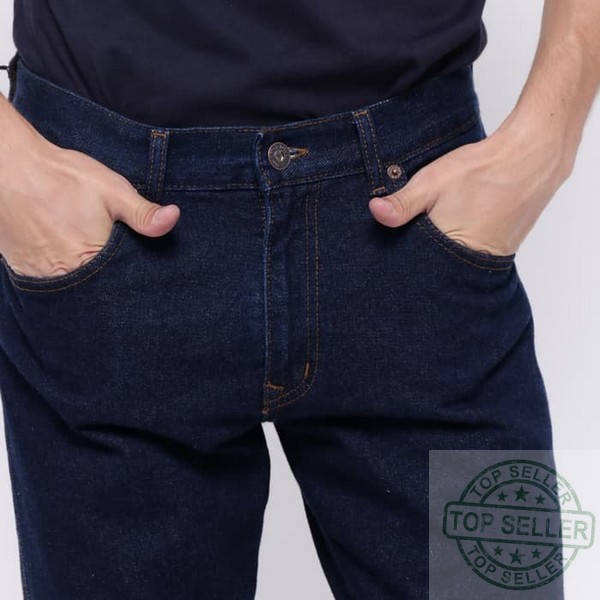 (Celana Murah) Edwin Celana Jeans Vegas 05 Reguler Fit Pria Panjang warna Dark Blue - Biru, 29 |DXT