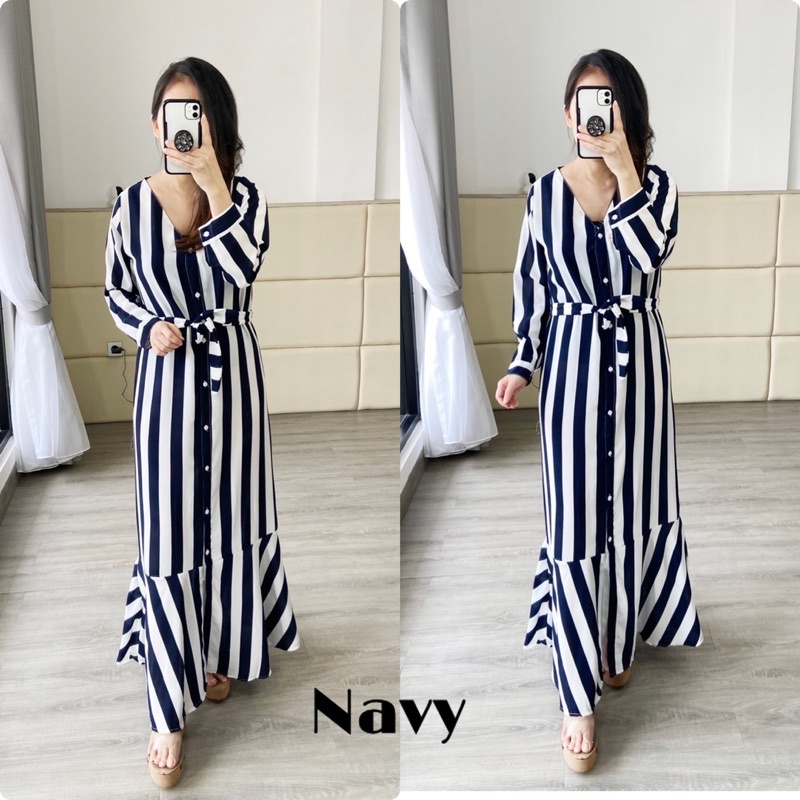 Maxy kemeja salur/ gamis salur/ gamis muslim / K 1131 1163