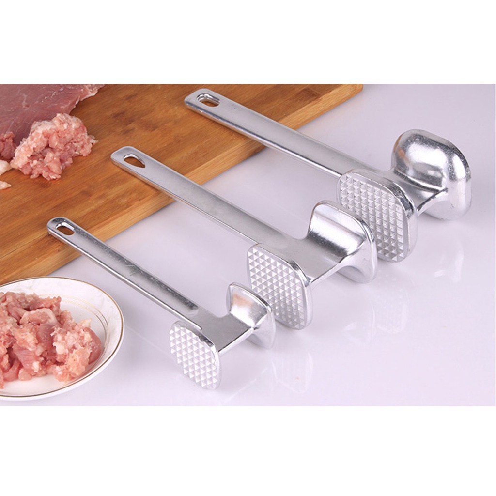 Meat Hammer Tenderizer Pelunak/Pelembut Daging Stainless Dua Sisi Palu Daging Gepukan Pengepuk