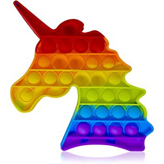 Pop it Rainbow Ready Stok Murah Popit Bubble Toy Untuk Anak Dewasa Penghilang Stres-Unicorn 18cm