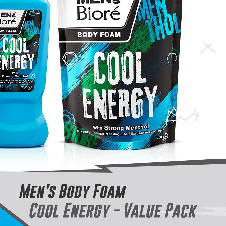 ☆ Men's Biore Body Foam Cool Energy Botol 250 ml + Refill 450 ml ←