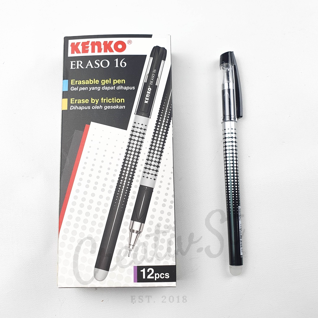 KENKO Erasable Pen Eraso 16 Pulpen Bisa Dihapus