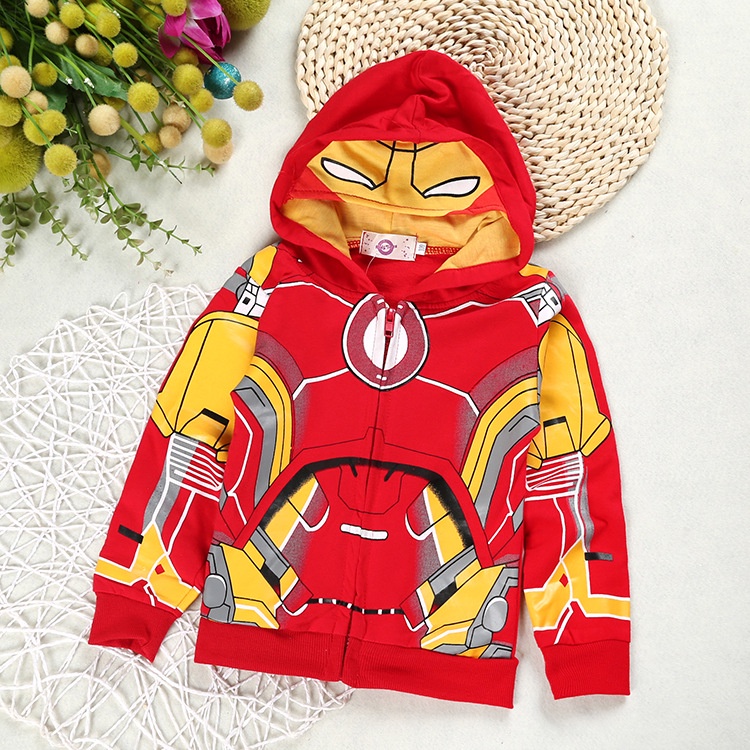 1-8Tahun Jaket Anak Karakter Spiderman Batman Ironman CaptainAmerica Import